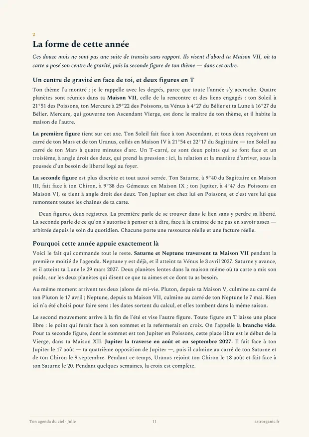 Page « La forme de cette année » de l'agenda de Julie