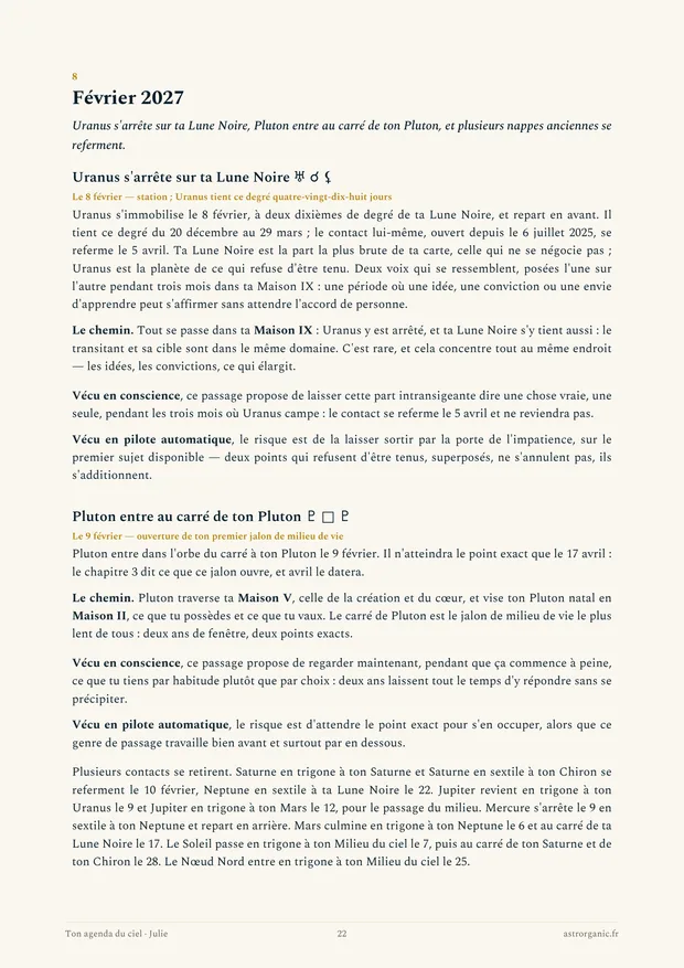 Page du mois de février 2027