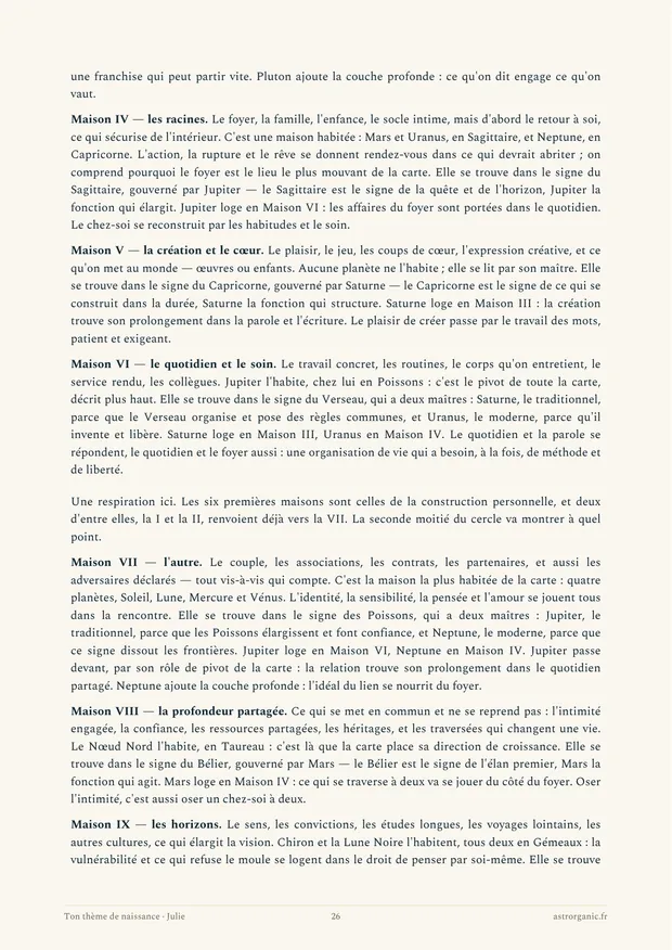 Page « Le chemin des maisons » du thème de Julie